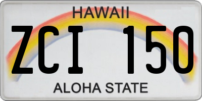 HI license plate ZCI150