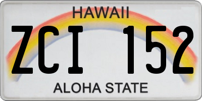 HI license plate ZCI152