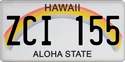 HI license plate ZCI155