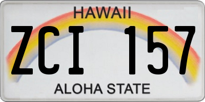 HI license plate ZCI157