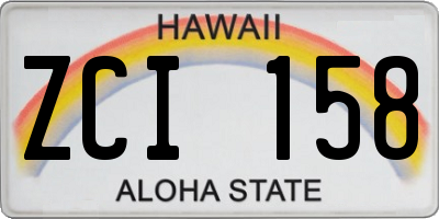 HI license plate ZCI158