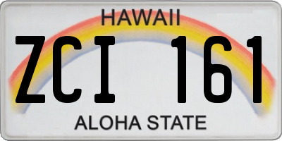 HI license plate ZCI161