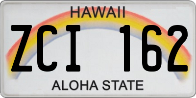 HI license plate ZCI162