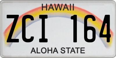 HI license plate ZCI164