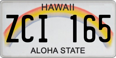 HI license plate ZCI165