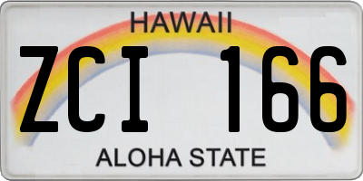 HI license plate ZCI166