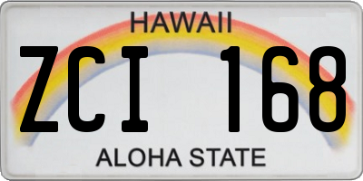 HI license plate ZCI168