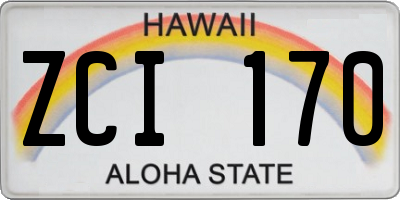 HI license plate ZCI170