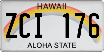 HI license plate ZCI176