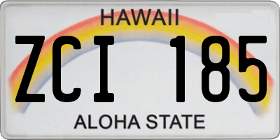 HI license plate ZCI185