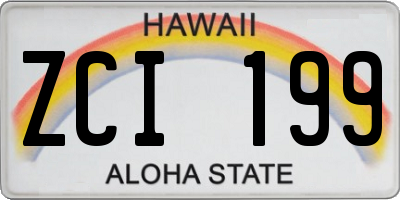 HI license plate ZCI199