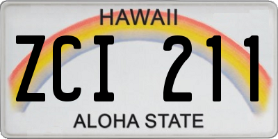 HI license plate ZCI211