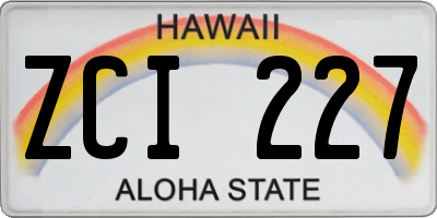 HI license plate ZCI227