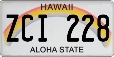 HI license plate ZCI228