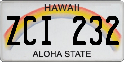 HI license plate ZCI232