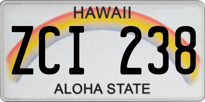 HI license plate ZCI238