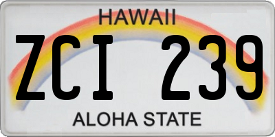 HI license plate ZCI239