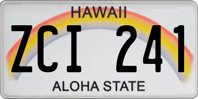 HI license plate ZCI241