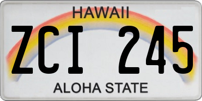 HI license plate ZCI245