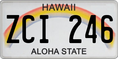 HI license plate ZCI246