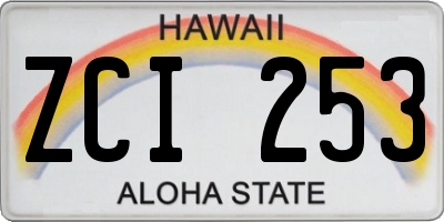 HI license plate ZCI253