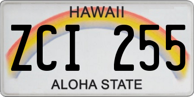HI license plate ZCI255