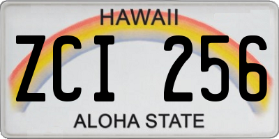 HI license plate ZCI256