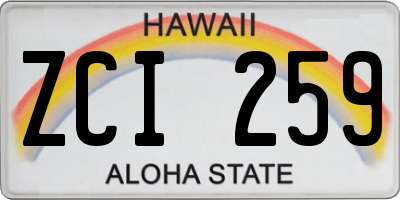 HI license plate ZCI259