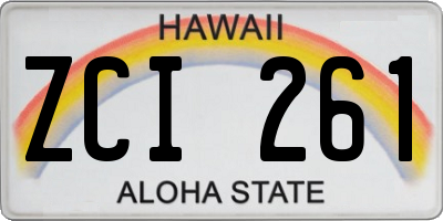 HI license plate ZCI261