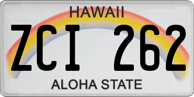 HI license plate ZCI262
