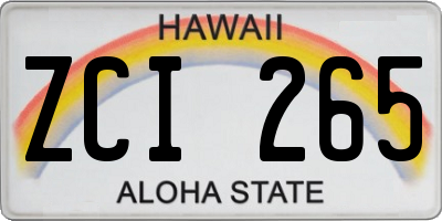 HI license plate ZCI265