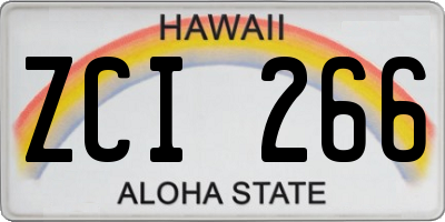 HI license plate ZCI266