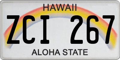 HI license plate ZCI267