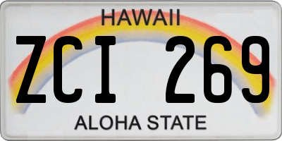 HI license plate ZCI269
