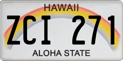 HI license plate ZCI271