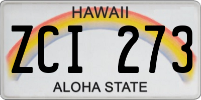 HI license plate ZCI273