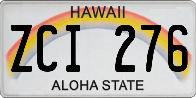 HI license plate ZCI276