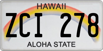 HI license plate ZCI278