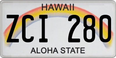 HI license plate ZCI280