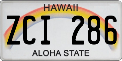 HI license plate ZCI286
