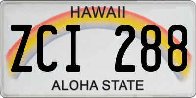 HI license plate ZCI288