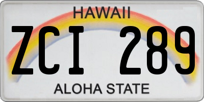 HI license plate ZCI289
