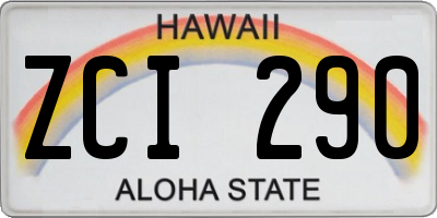 HI license plate ZCI290