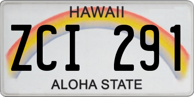 HI license plate ZCI291