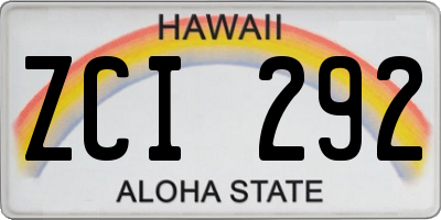 HI license plate ZCI292