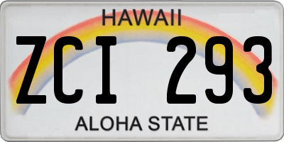 HI license plate ZCI293