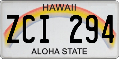 HI license plate ZCI294