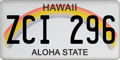 HI license plate ZCI296