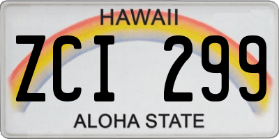 HI license plate ZCI299