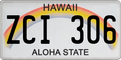 HI license plate ZCI306